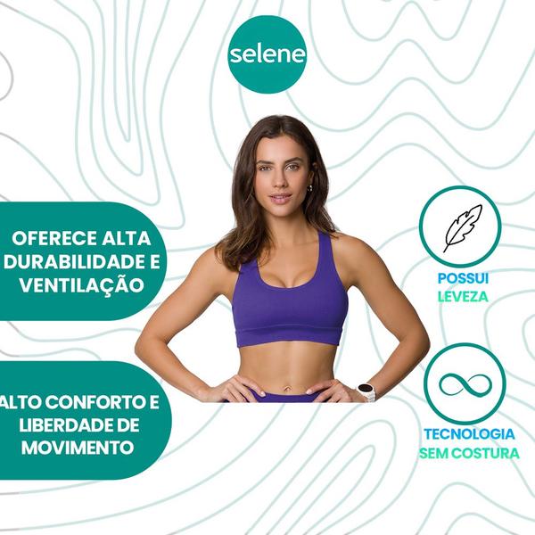 Imagem de Top Feminino Selene Sem Bojo Sem Costura Para Atividades Físicas