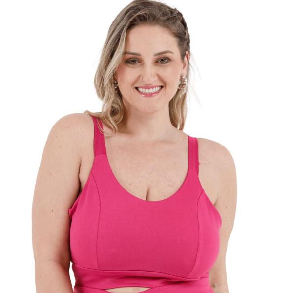 Imagem de Top Feminino Suplex Fitness Reforçado Zero Transparencia Plus Size 3045A