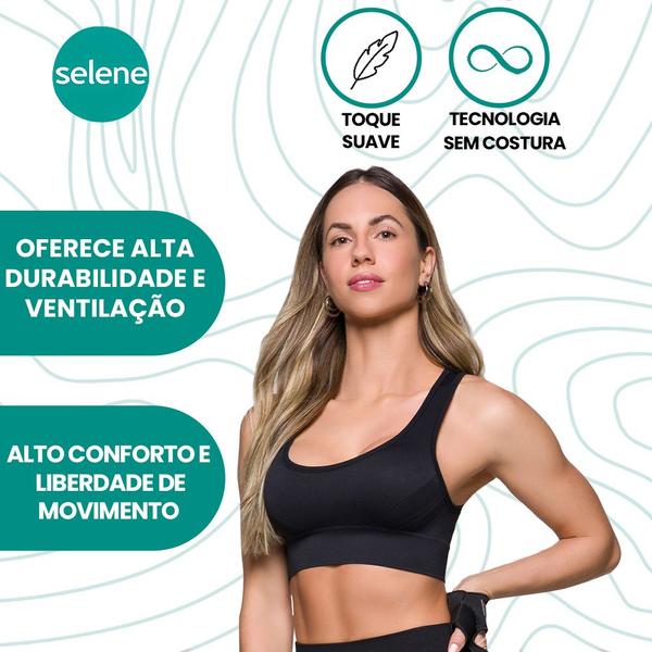 Imagem de Top Fitness Fit Selene Sem Costura Sem Bojo Modelo Para Academia