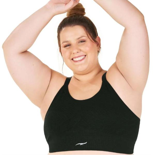 Imagem de Top Fitness Jacquard c/ Bojo Removível sem Costura Plus Size