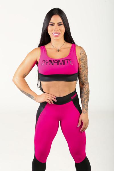 Imagem de Top Fitness Maxi Rosa Preto Dynamite