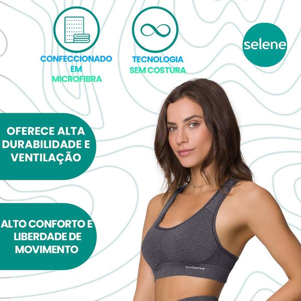 Imagem de Top Fitness Selene De Microfibra Sem Bojo E Sem Costura Para Academia