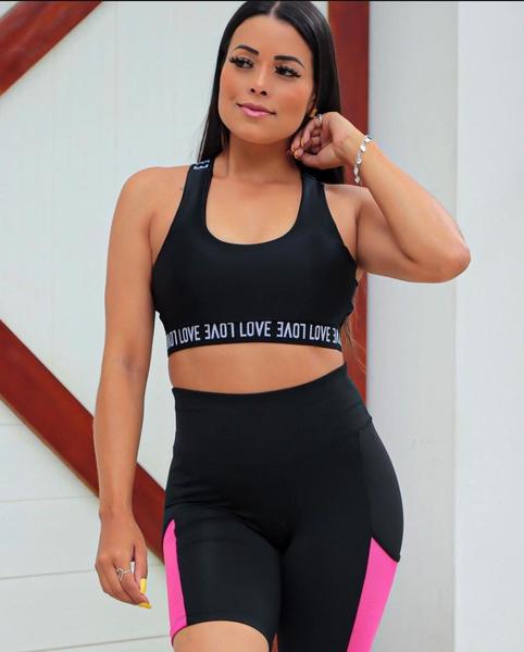 Imagem de Top Love Fitness Poliamida Preto