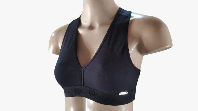 Imagem de Top Nadador Cotton Feminino Finesse Sem Bojo Preto