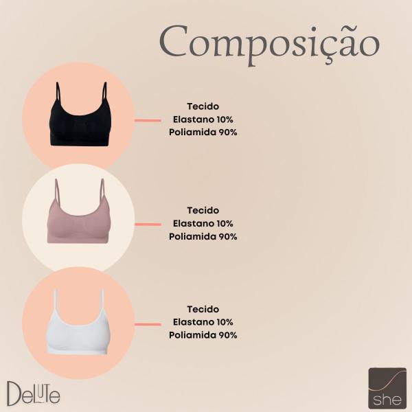 Imagem de Top Nadador Fitness She Lingerie Academia Sem Bojo Sem Costura Microfibra