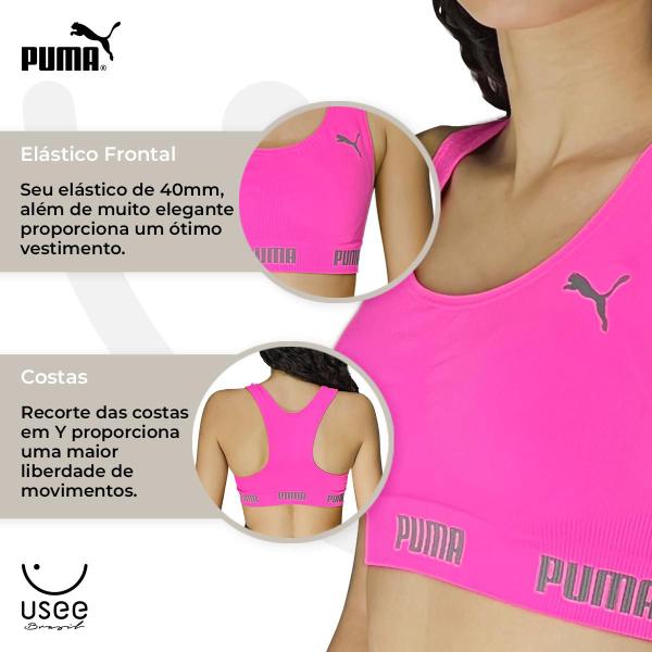 Imagem de Top Nadador Sem Costura Esportivo Com Elástico Academia Fitness Puma