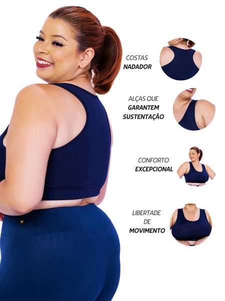 Imagem de Top Plus Size Essencial Fitness Nadador Super Confortável Fitness