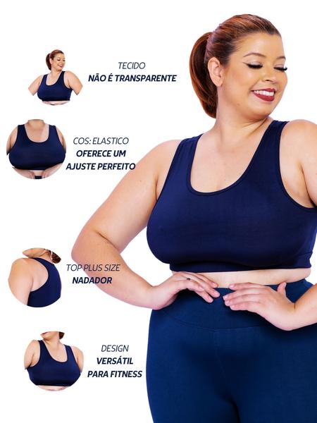 Imagem de Top Plus Size Essencial Fitness Nadador Super Confortável Fitness