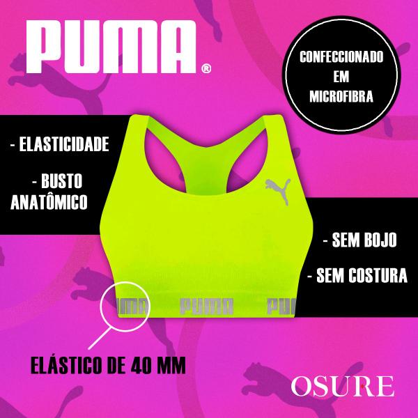 Imagem de Top Puma Original Feminino Academia Fitness Nadador Sem Costura S/ Bojo Ótima Sustentação Confortável 27070