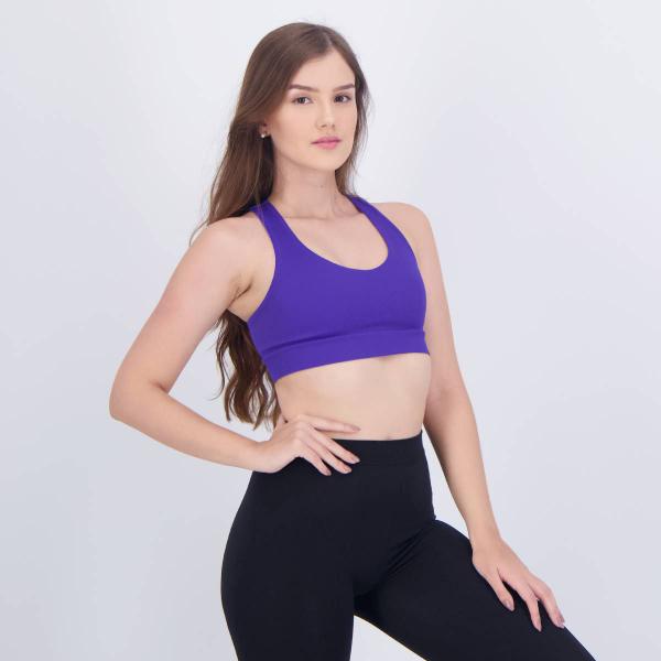 Imagem de Top Selene Canelado Sem Costura Feminino Roxo