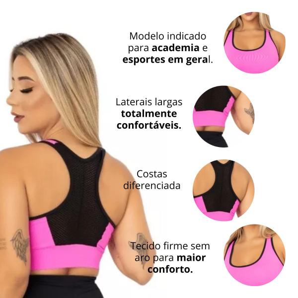 Imagem de Top sem bojo para cardio academia em poliamida confortável