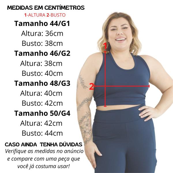 Imagem de Top Suplex Confort S/bojo Básico Feminino Moda Esportiva Plus Size 3041A