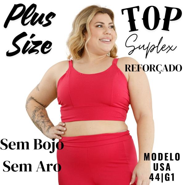 Imagem de Top Suplex Esportivo Confortável S/bojo Reforçado Plus Size 3045A