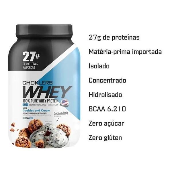 Imagem de Top whey 3w 900g sabor cookies cream + creatina 150g choklers