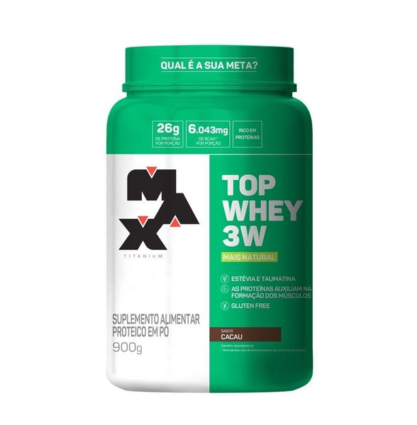 Imagem de Top Whey 3W (900g) - Sabor: Mais Natural - Cacau