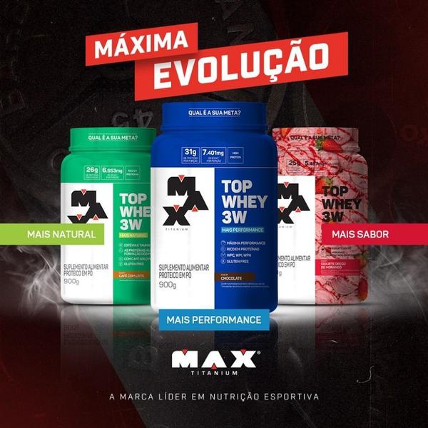 Imagem de Top Whey 3W (900g) - Sabor: Mais Natural - Cacau