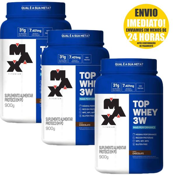 Imagem de TOP Whey 3W  Mais Performance - 3X 900g - Max Titanium