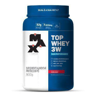 Imagem de Top whey 3w + performance morango 900g - max titanium