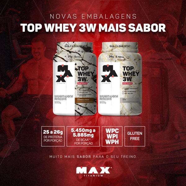 Imagem de Top Whey 3W + Sabor Pote (900g) - Max Titanium