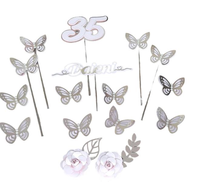 Topo de Bolo Aniversário Borboletas Butterfly personalizado - miwl art Imagem de Topo de Bolo Aniversário Borboletas Butterfly personalizado