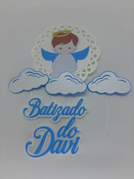 Imagem de Topo De Bolo Anjo Batizado Personalizado