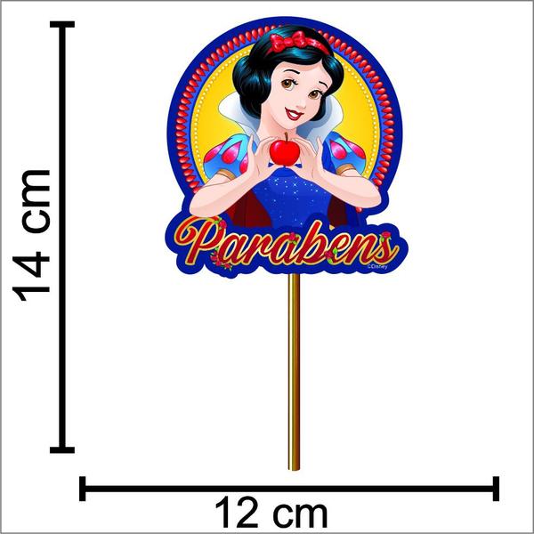 Topo de bolo Branca de Neve topper decoração festa aniversár - PIFFER Imagem de Topo de bolo Branca de Neve topper decoração festa aniversár