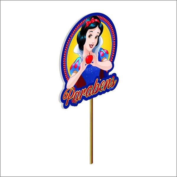 Topo de bolo Branca de Neve topper decoração festa aniversár - PIFFER Imagem de Topo de bolo Branca de Neve topper decoração festa aniversár