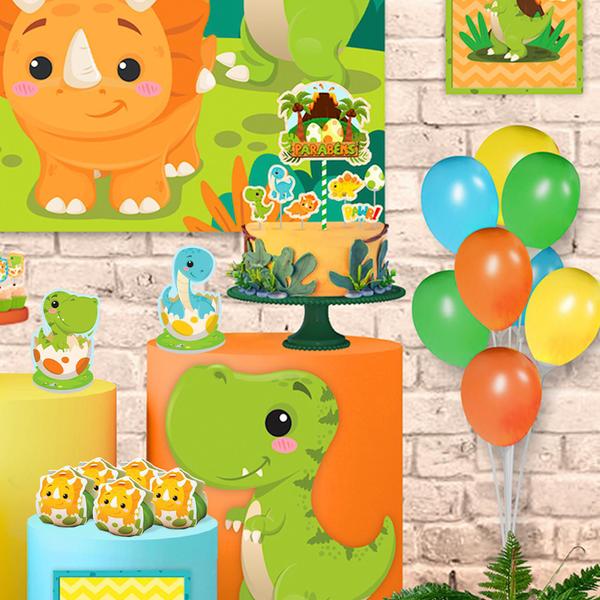 Imagem de Topo de bolo Decoração Dino Baby kit 7 pçs Festa Aniversário