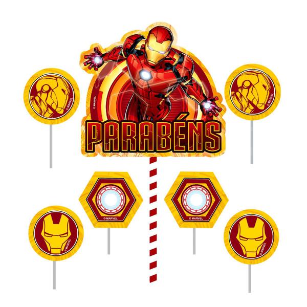 Topo de bolo Decoração Vingadores Homem de Ferro Festa Aniv - Piffer Imagem de Topo de bolo Decoração Vingadores Homem de Ferro Festa Aniv