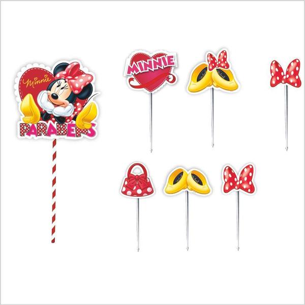 Imagem de Topo de bolo Minnie topper decoração festa aniversário