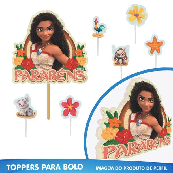 Topo De Bolo Moana 2 Festa Aniversário Decoração 7pçs EVA - Piffer Imagem de Topo De Bolo Moana 2 Festa Aniversário Decoração 7pçs EVA