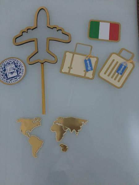 Topo De Bolo Personalizado Viagem País - MIWL ART Imagem de Topo De Bolo Personalizado Viagem País