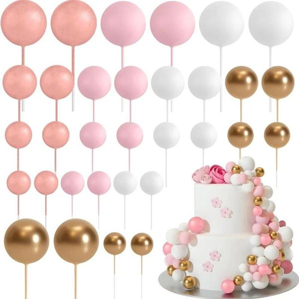 Imagem de Topper De Bolo Dourado E Prateado, 20 Peças, Feliz Aniversário, Decoração De Cupcake, Casamento,