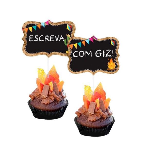 Imagem de Topper Para Brigadeiros e Docinhos Junino C/ Lousa de Festa