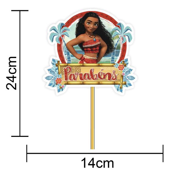 Imagem de Topper Topo de Bolo Moana Disney - 08 unid