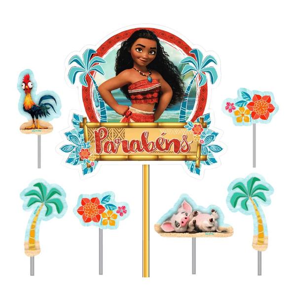 Imagem de Topper Topo de Bolo Moana Disney - 08 unid