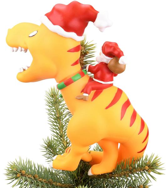 Imagem de Topper Tree Buddees Christmas Topper Santa Riding T-Rex