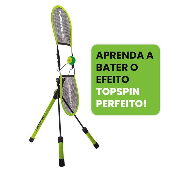 Imagem de Topspin pro equipamento raquete tênis treinamento golpes batida forehand backhand efeito bola slice