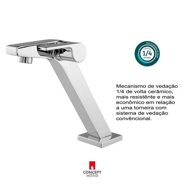 Torneira 1017 para banheiro luxo requinte cromado 1/4 - Concept Metais Imagem de Torneira 1017 para banheiro luxo requinte cromado 1/4