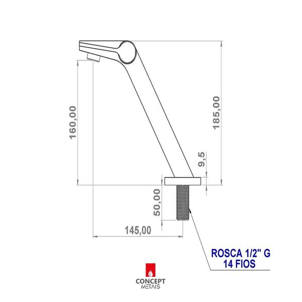 Torneira 1017 para banheiro luxo requinte cromado 1/4 - Concept Metais Imagem de Torneira 1017 para banheiro luxo requinte cromado 1/4