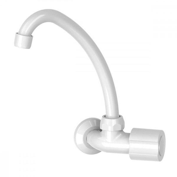 Torneira Abs Bica Movel Parede Valeplast Branca Veneza 47.017 Imagem de Torneira Abs Bica Movel Parede Valeplast Branca Veneza 47.017