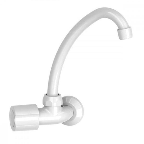 Torneira Abs Bica Movel Parede Valeplast Branca Veneza 47.017 Imagem de Torneira Abs Bica Movel Parede Valeplast Branca Veneza 47.017
