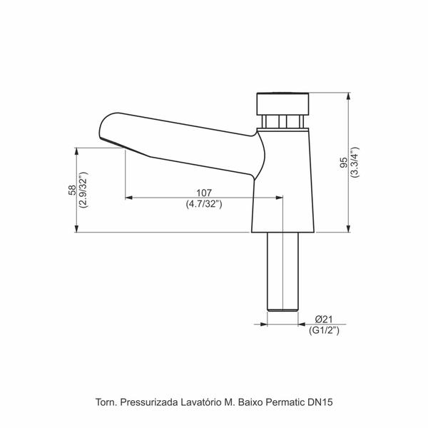 Torneira Automática De Pia Para Banheiro Baixo - Permatic - Perflex Imagem de Torneira Automática De Pia Para Banheiro Baixo - Permatic