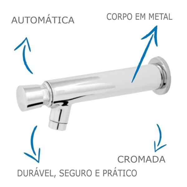 Imagem de Torneira Automática Metal De Parede Fechamento Automático 