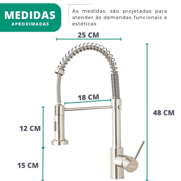 Imagem de Torneira Bancada Chuveirinho Flexível Gourmet Água Quente e Fria Bancada Cozinha Pia Luxo Moderna