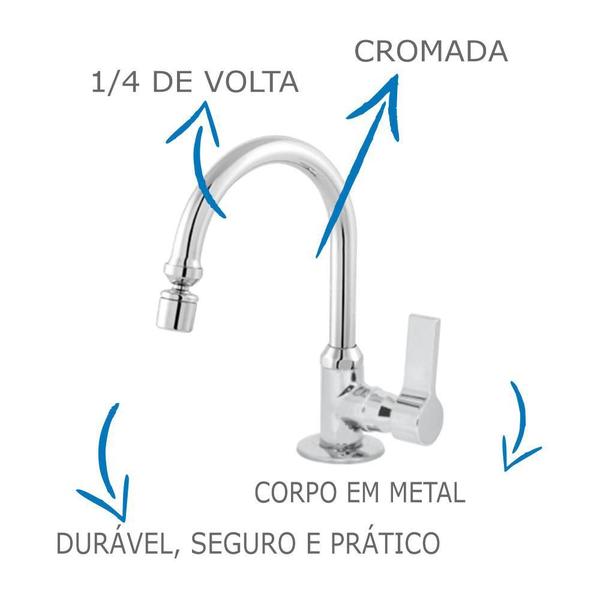 Imagem de Torneira Banheiro 3/4 C-70 1/4 Volta Bica Móvel E Arejador