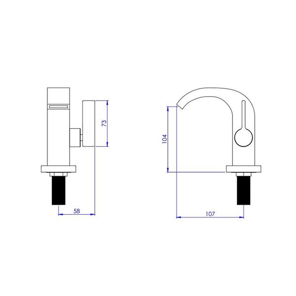 Imagem de Torneira Banheiro Bancada 1/4 Volta Fixa metal 4444