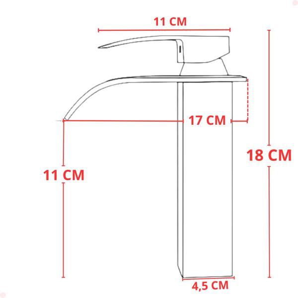 Imagem de Torneira banheiro cascata misturador monocomando lavabo bica baixa gold dourada