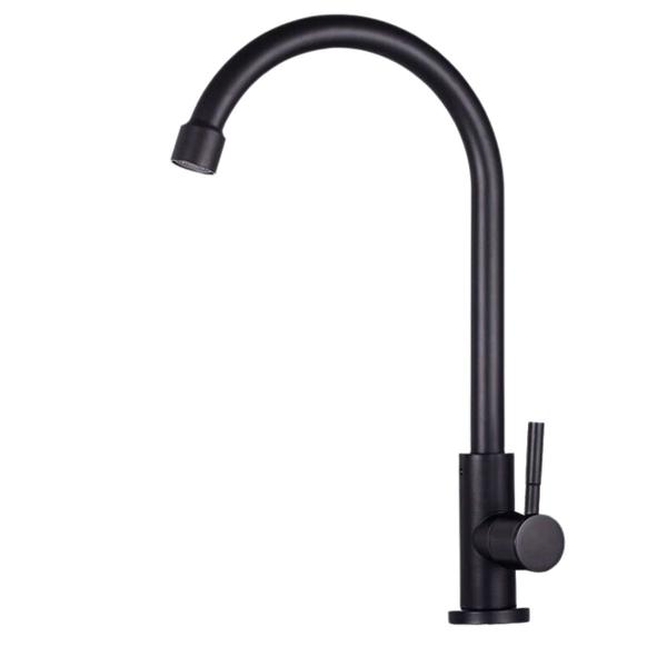 Imagem de Torneira Banheiro Lavabo Cozinha Industrial Gourmet Pescoço Curvado Preta Fosca Ambiente Rústico 