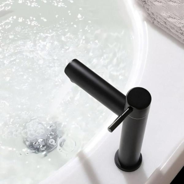 Torneira Banheiro Lavabo Inox 304 Preto Baixa 1/4 Volta Fosc - Techinox Imagem de Torneira Banheiro Lavabo Inox 304 Preto Baixa 1/4 Volta Fosc